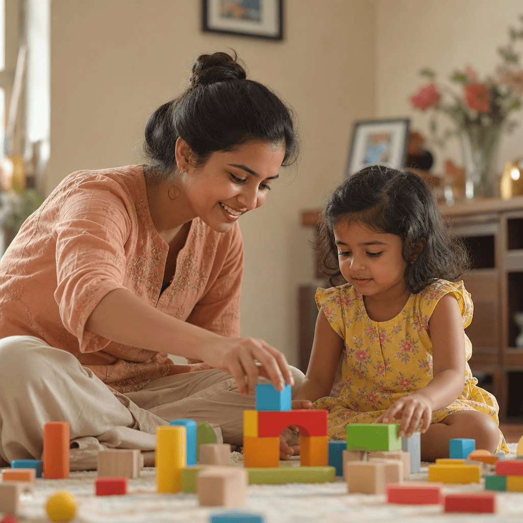 A caregiver looking after a child